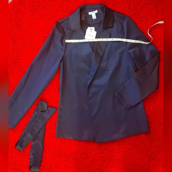 Solid Open Front Blazer - Picture 2 of 4
